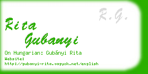 rita gubanyi business card