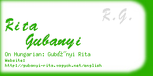 rita gubanyi business card